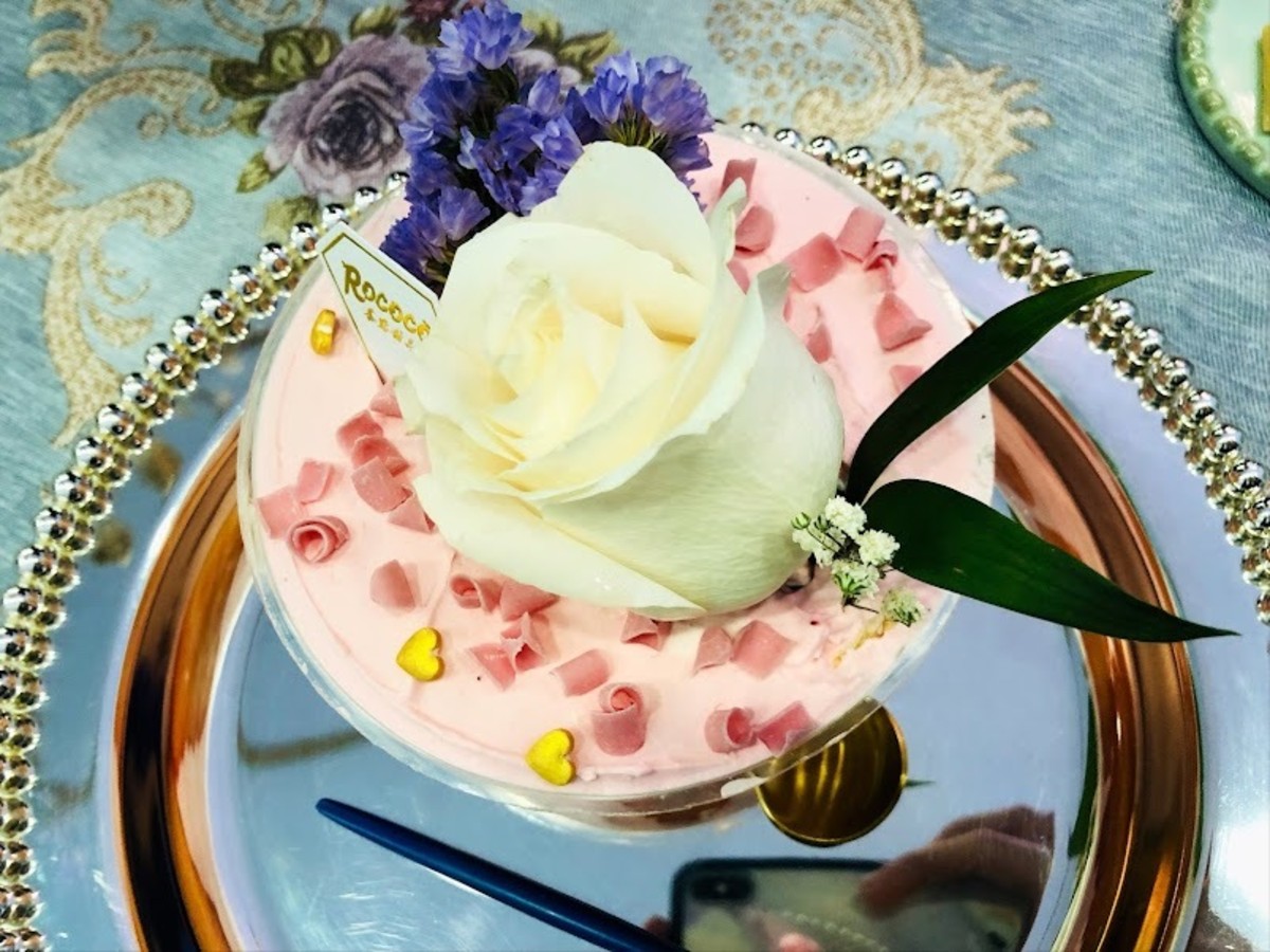 A rose milk pudding