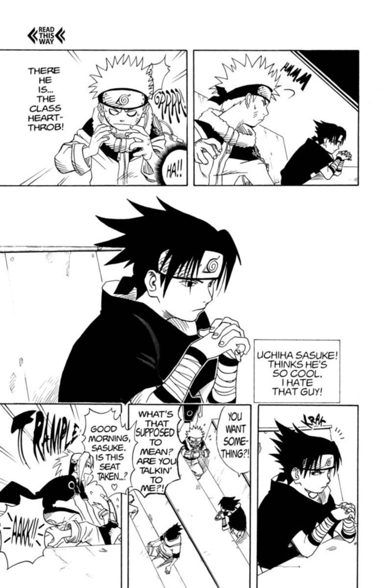 Naruto is annoyed by Sasuke, as usual.