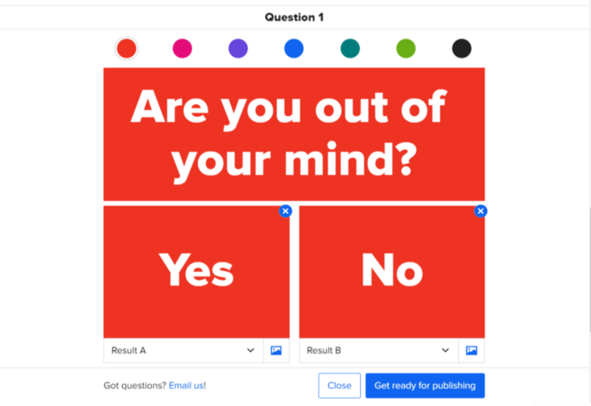 Buzzfeed’s CMS has a simple interface for publishing your personality quizzes.