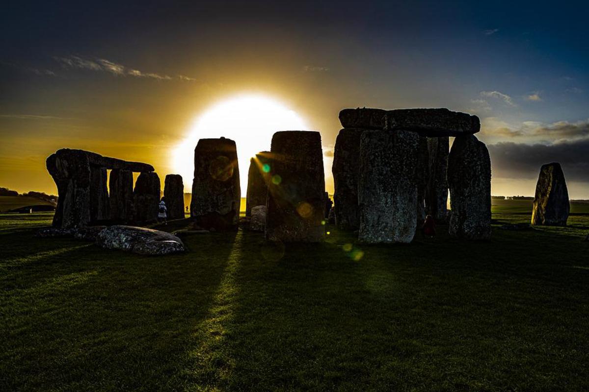 Stonehenge at sunrise.