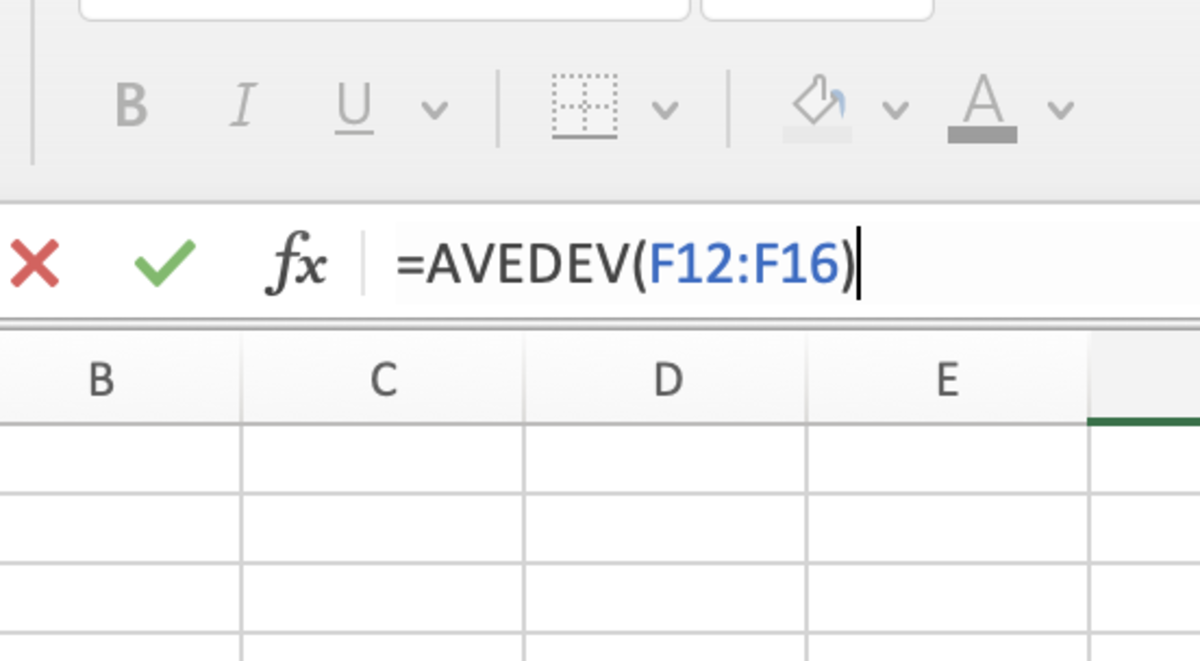 The AVEDEV function gives an Excel user the ability to analyze variability of a data set.