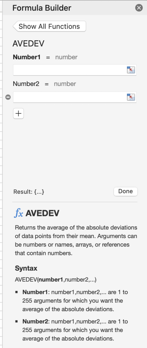 How to Use the AVEDEV Function in Excel for Mac - 8