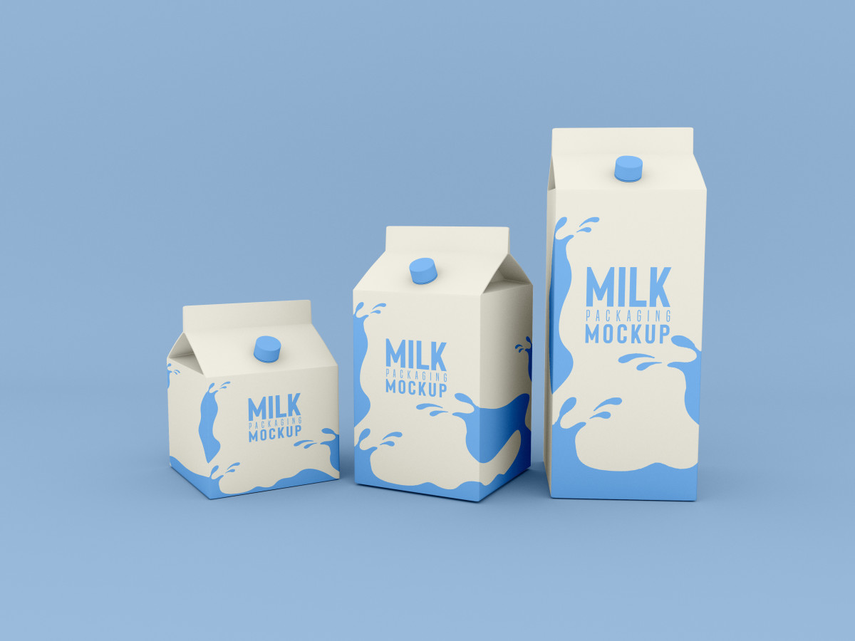 tetra packaging of milk—a mockup, opaque containers to protect milk from uv radiation, destroyer of riboflavin