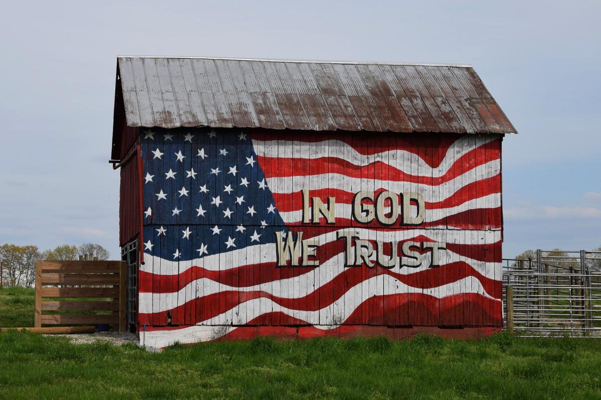 In South Dakota, all public schools must have "In God We Trust" posted in big, bold letters in their buildings.