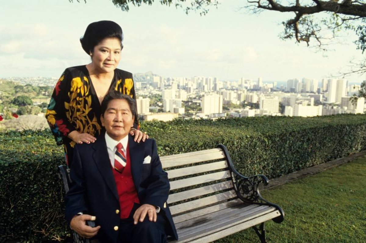 Exiled Ferdinand Marcos with Imelda in Hawaii. 