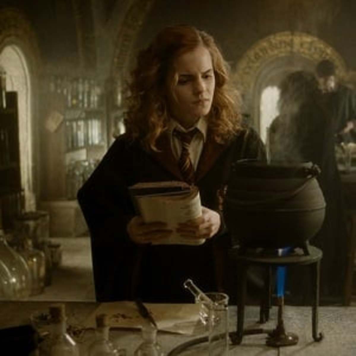 Hermione brewing a potion