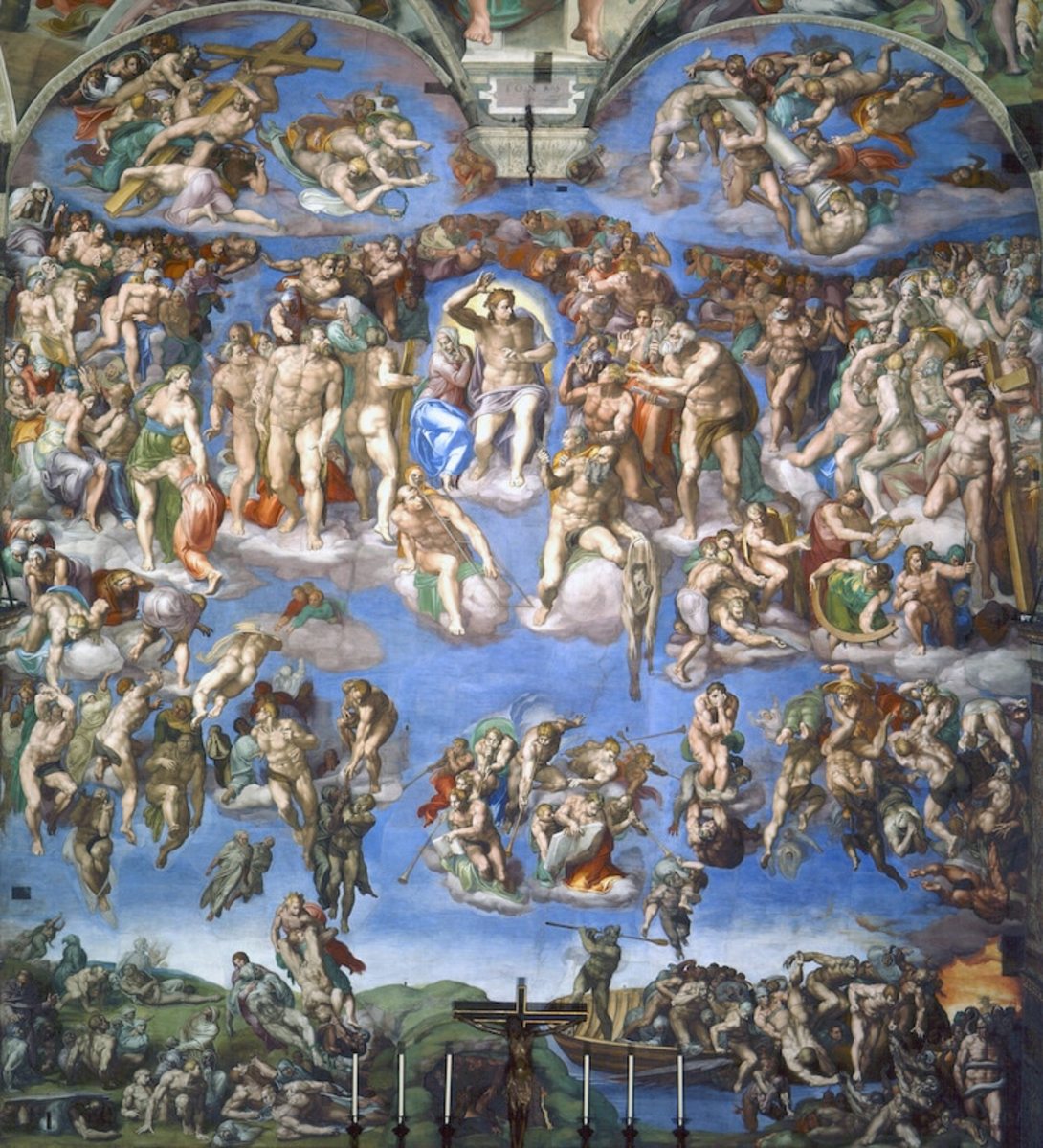 With Over 300 Figures painted, "The Judgement" makes up the Altar Wall of the Sistine Chapel