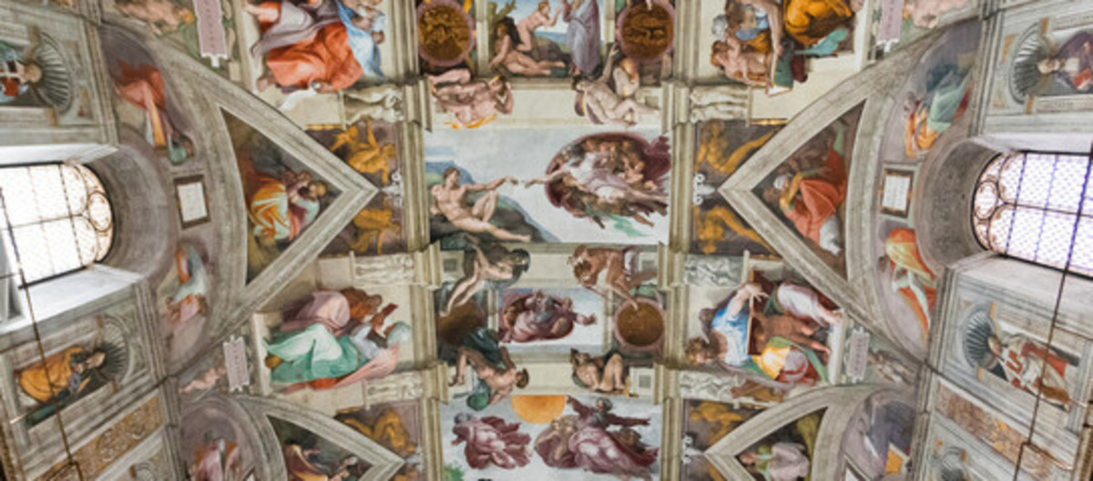 Interior of the Sistine Chapel painted by Michelangelo in Vatican City 