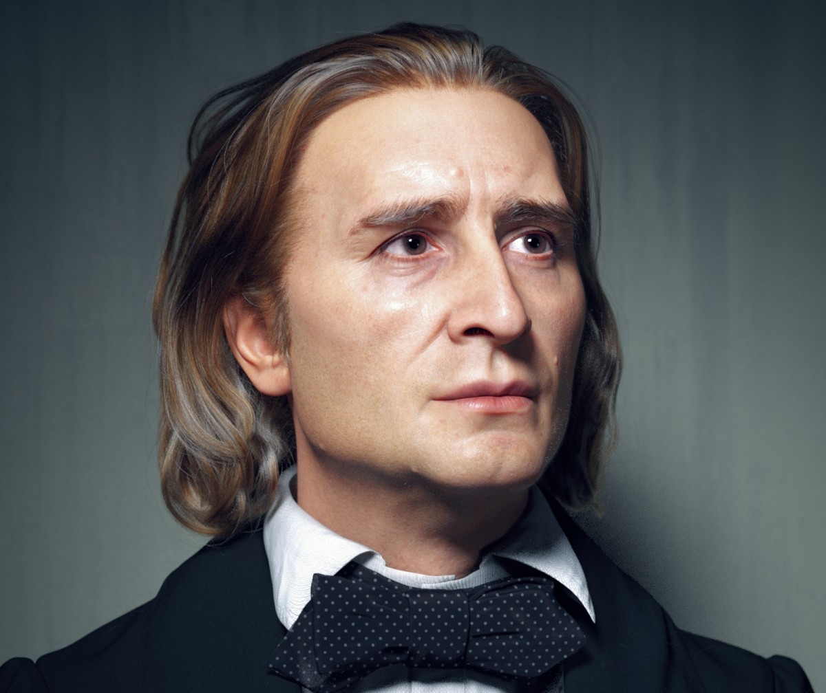 A digitally enhanced image of Franz Liszt.