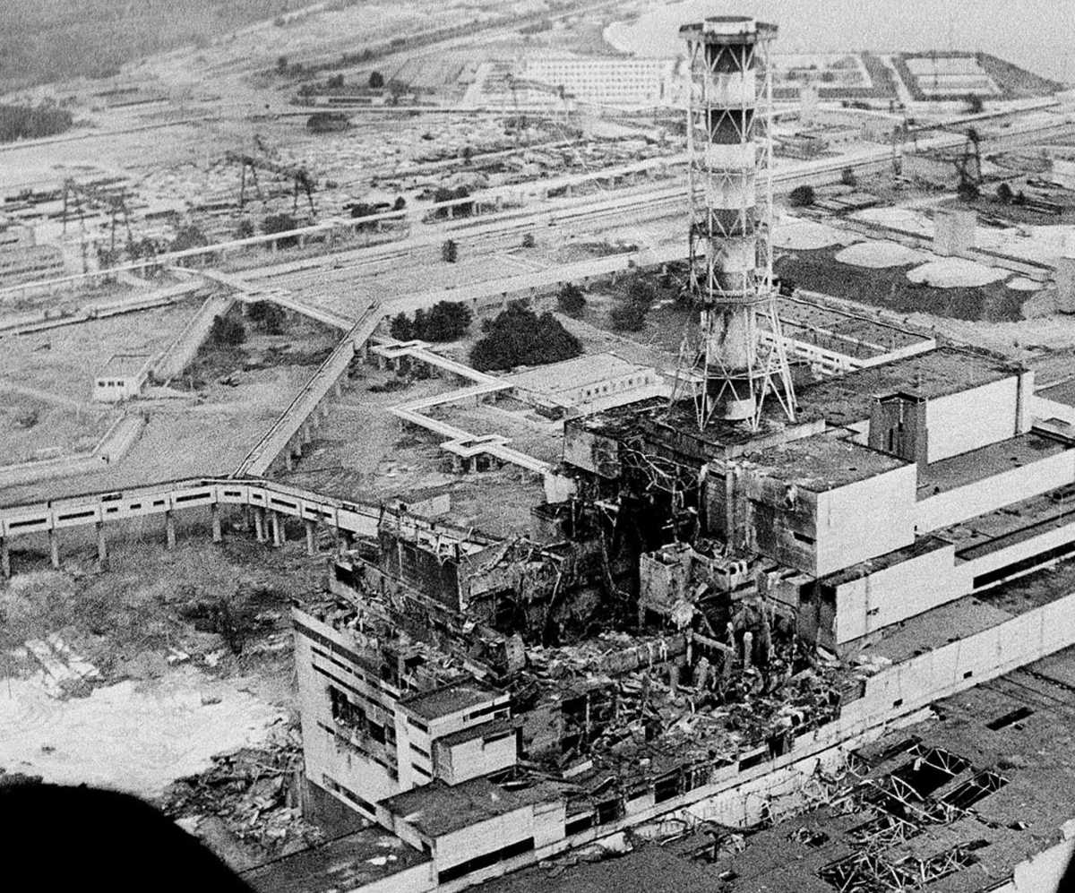 Chernobyl 4th reactor core after the explosion, 26 April 1986.