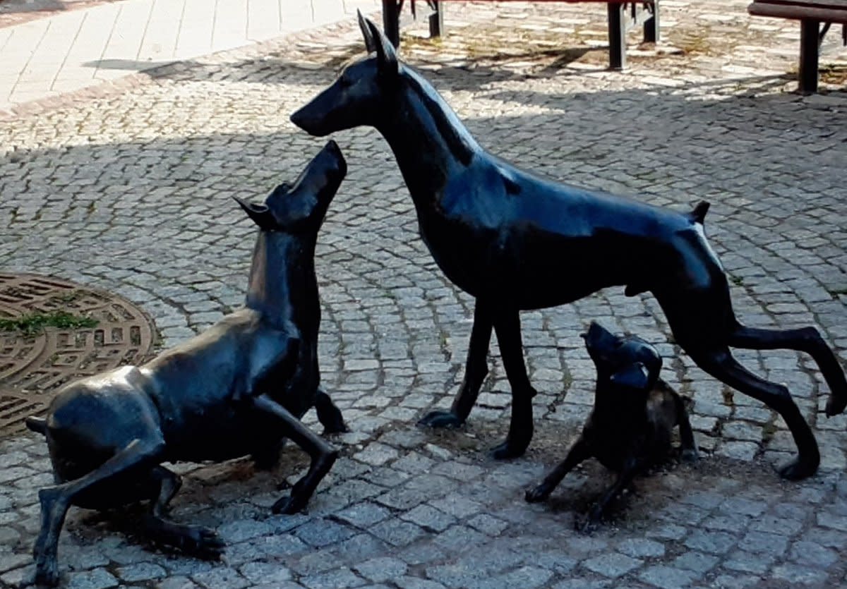 The Doberman monument in Apolda is dedicated to the dog breed Doberman and its breeder Karl-Friedrich-Louis Dobermann