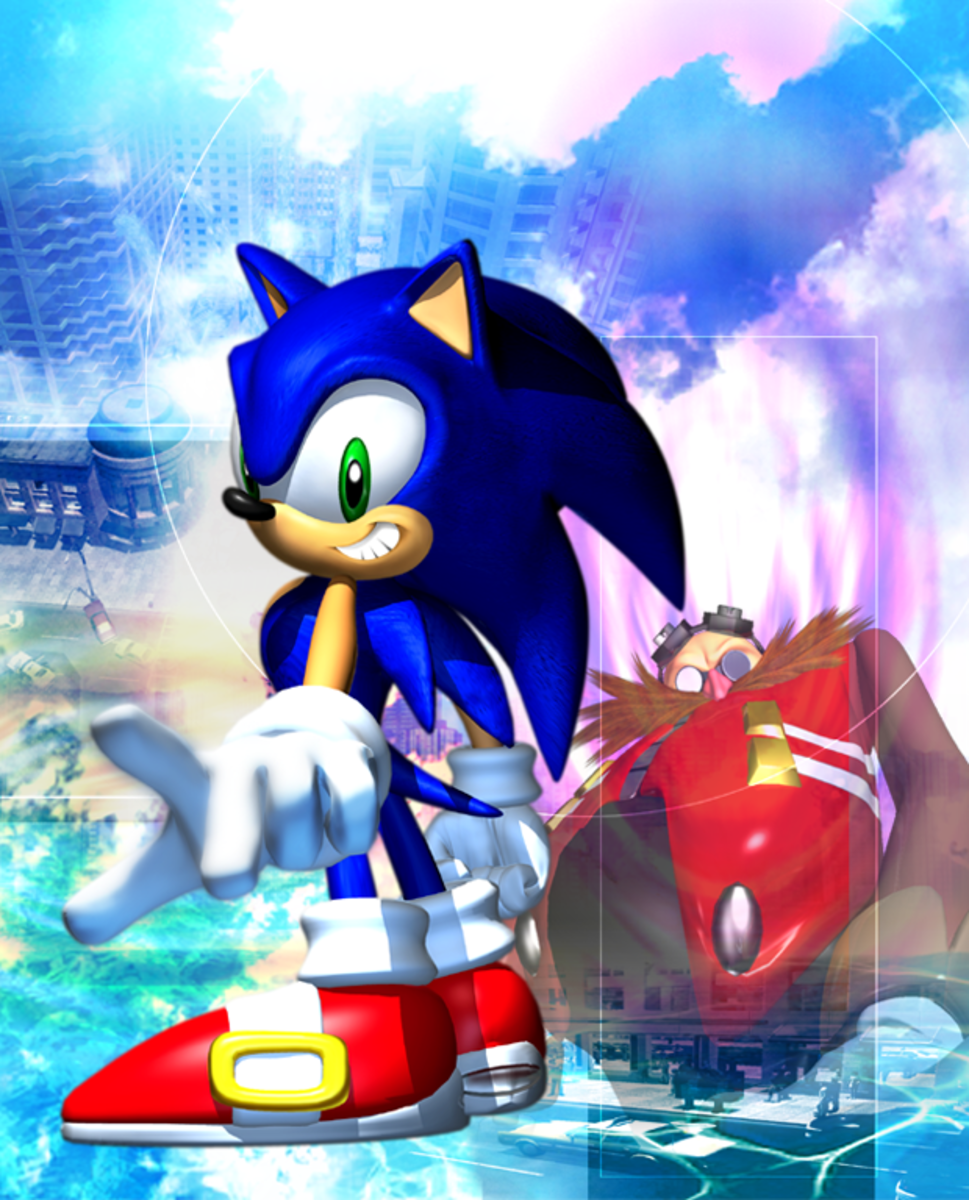 "Sonic Adventure" Promotional Artwork of Sonic and Dr. Eggman