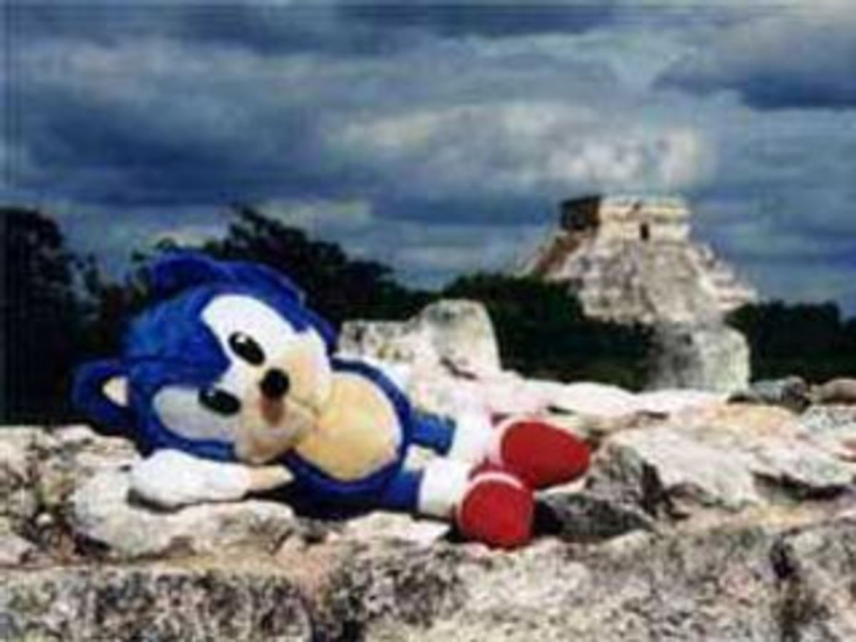 Sonic "napping" near the Tikal ruins