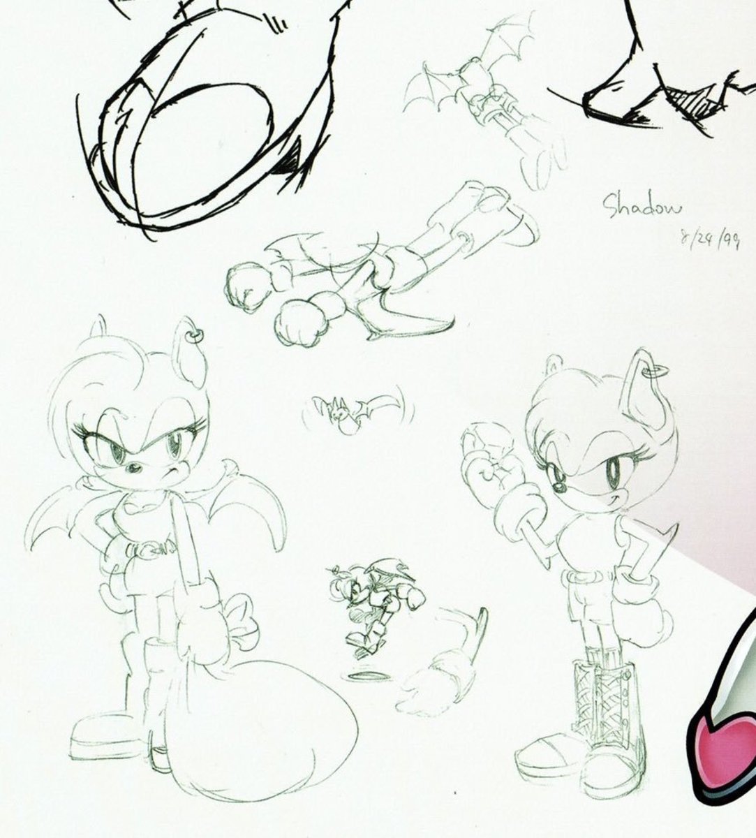 Various concept art of "Rouge the Bat"
