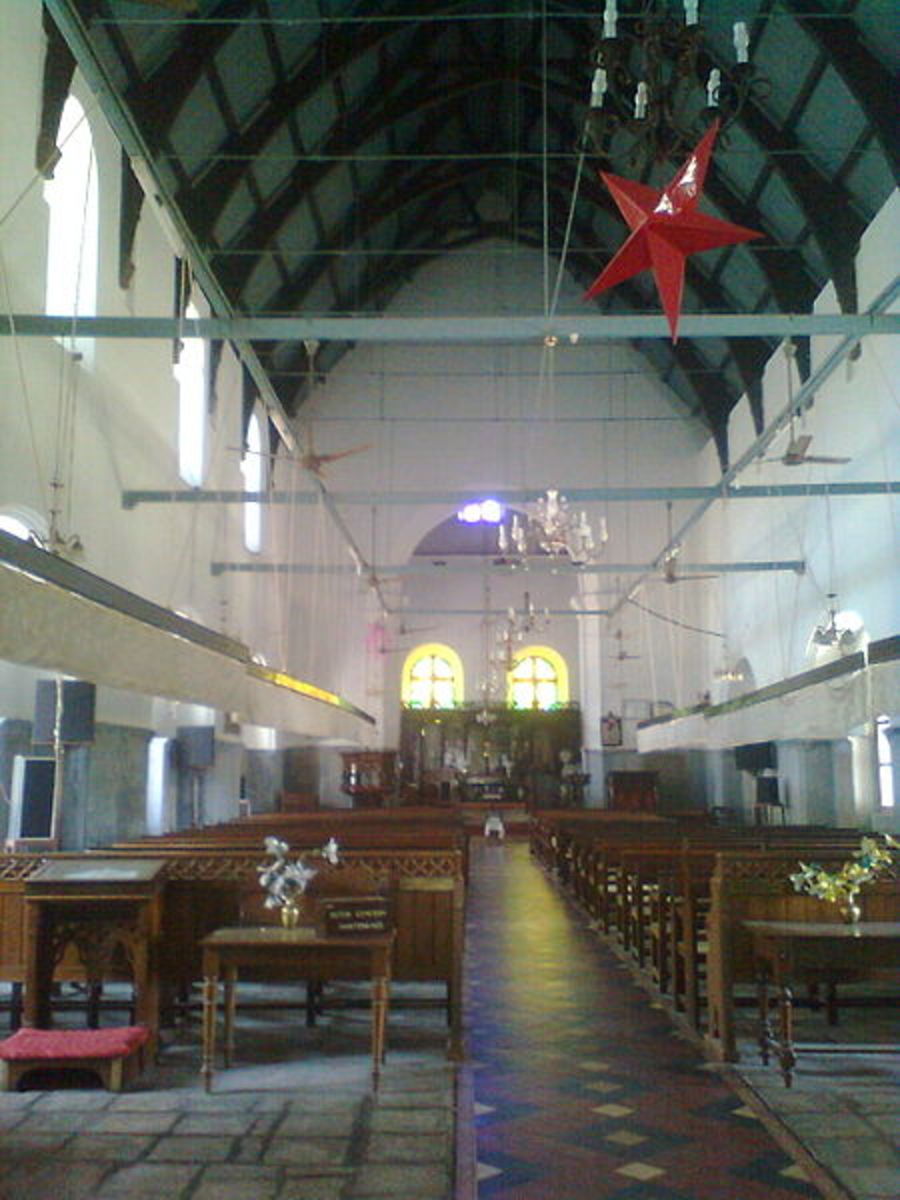 A view from inside of the St Francis CSI Church,Fort Kochi. 