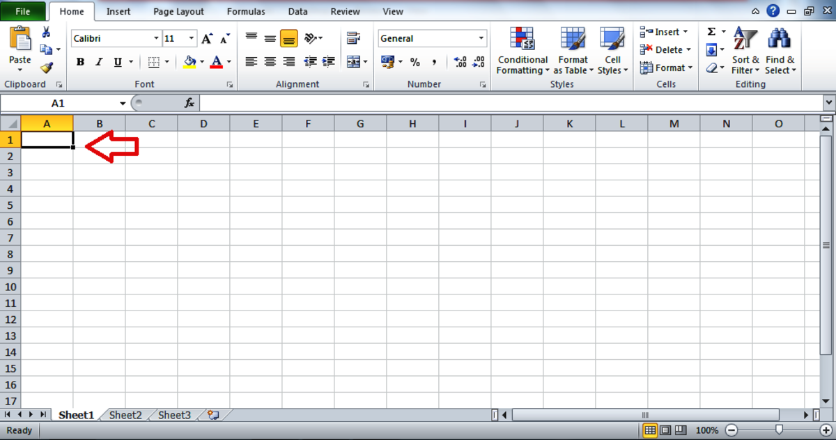 MS Excel: Cell square. Visible on the bottom right of the selected cell.