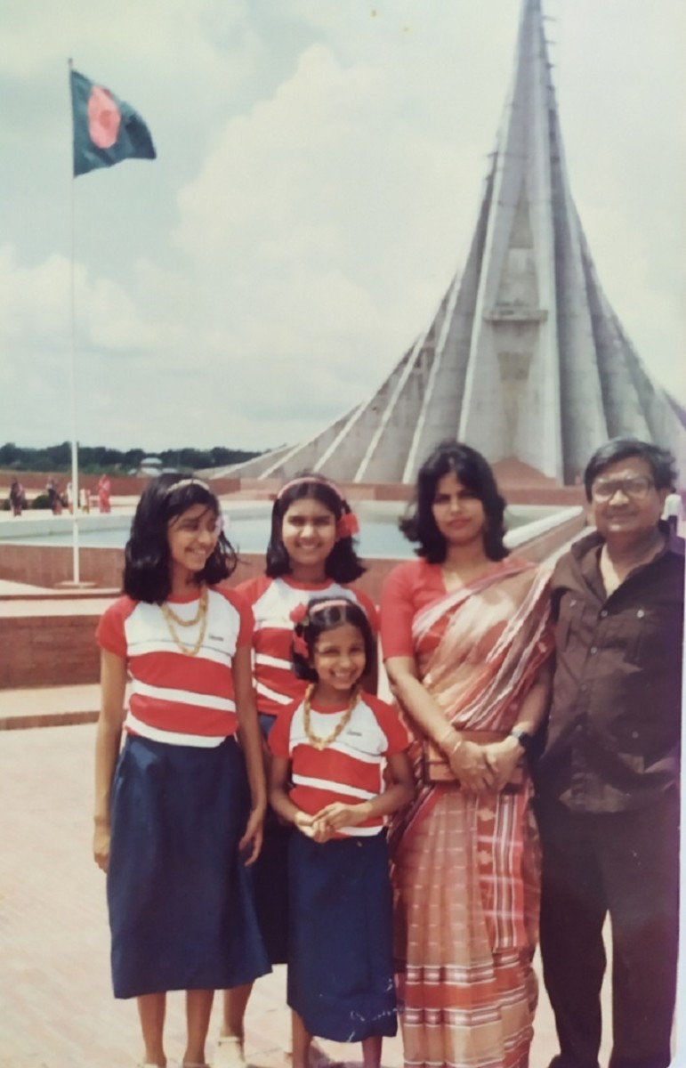 Pic: My Family in front of the National Martyrs’ Memorial in Savar, Dhaka
