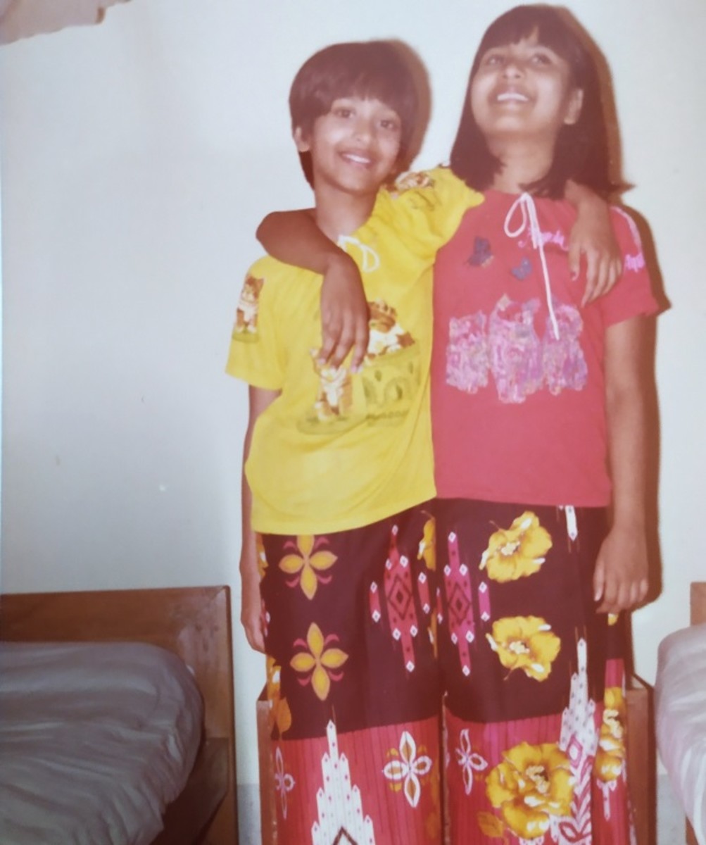 Pic: My Sister and Myself in Burmese Outfit