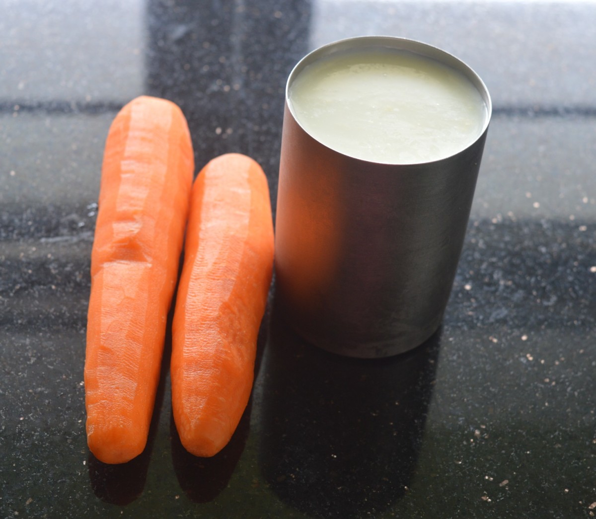 Step one: Wash and peel carrots. Keep the milk ready.
