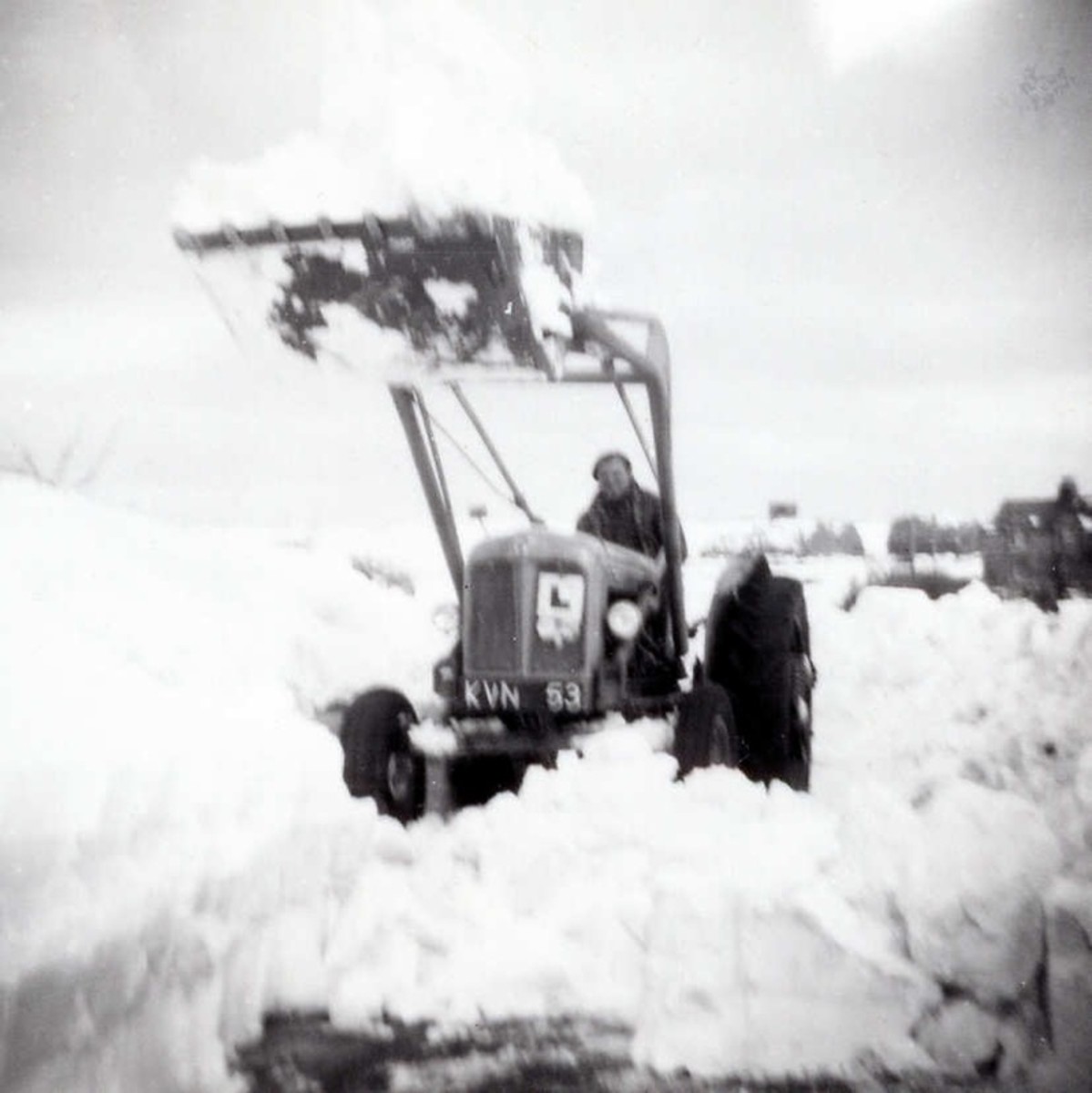 A tractor at Loftus in East Cleveland (North Yorkshire) getting to grips with stuck vehicles, 1963
