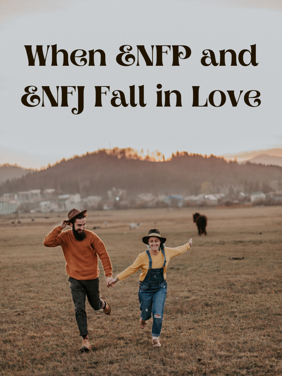 An ENFP and ENFJ relationship is exciting. The couple races off into the clouds chasing after their hopes and dreams.
