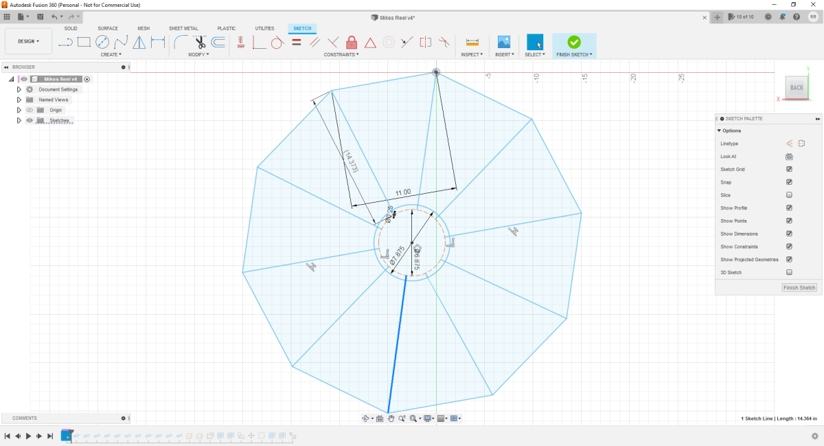 The design on Fusion 360. 
