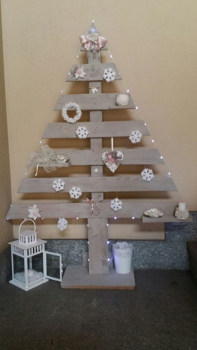 Soft Gray Tree With White and Rose-Gold Ornaments