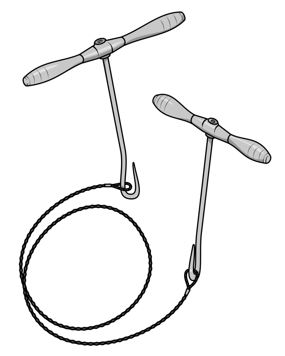 A Gigli wire saw, which is used in cranial surgery, resembles the chainsaw invented by John Aitken and James Jeffray.