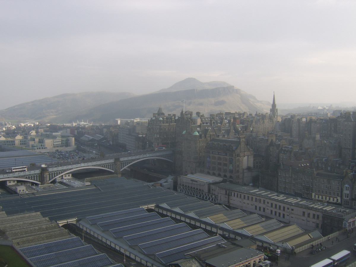 Edinburgh's Waverley Station, as seen from the top of The Scott Monument