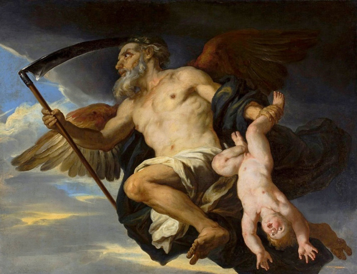 Chronos as depicted by the Baroque painter Giovanni Francesco Romanelli. 