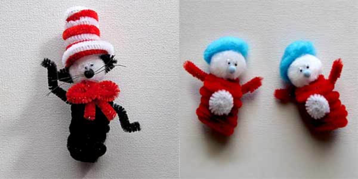 Dr. Seuss / Cat in the Hat / Thing One Thing Two crafts.
