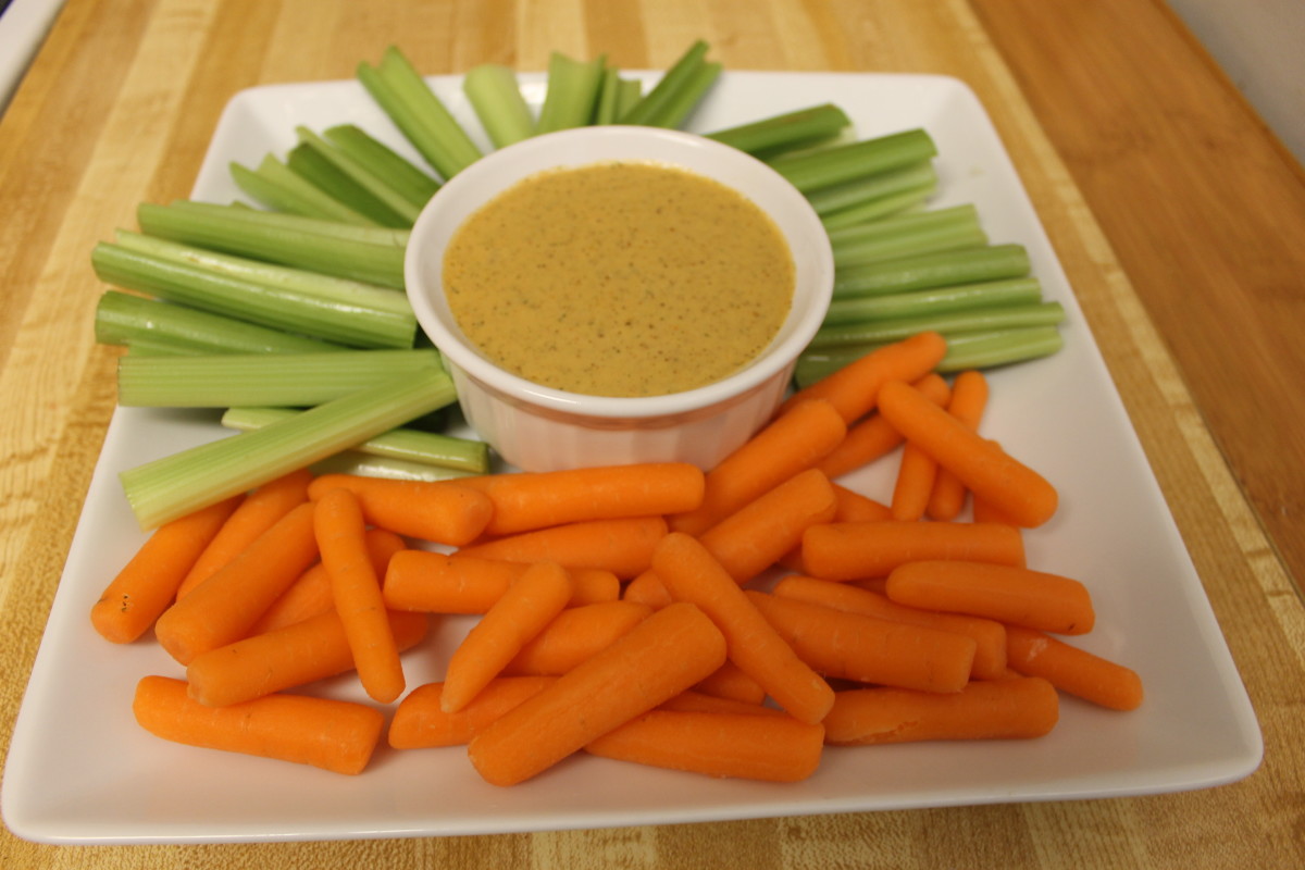 This sweet and spicy dip pairs nicely with celery sticks and baby carrots. 