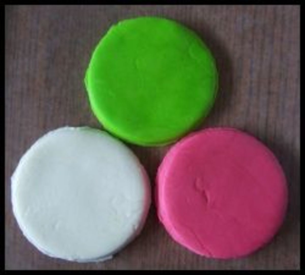 Hot pink, lime green, and white fondant