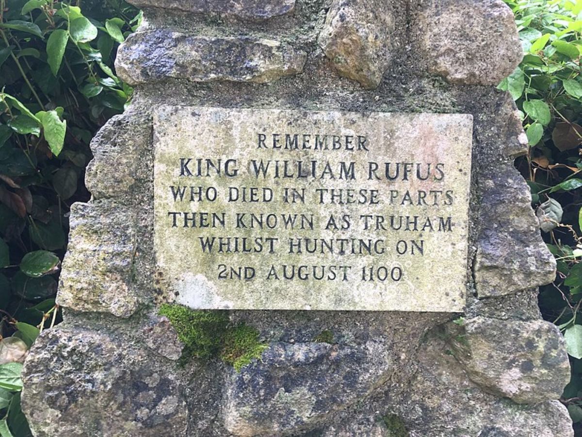 William II Rufus memorial on the grounds of Beaulieu Abbey in Hampshire.