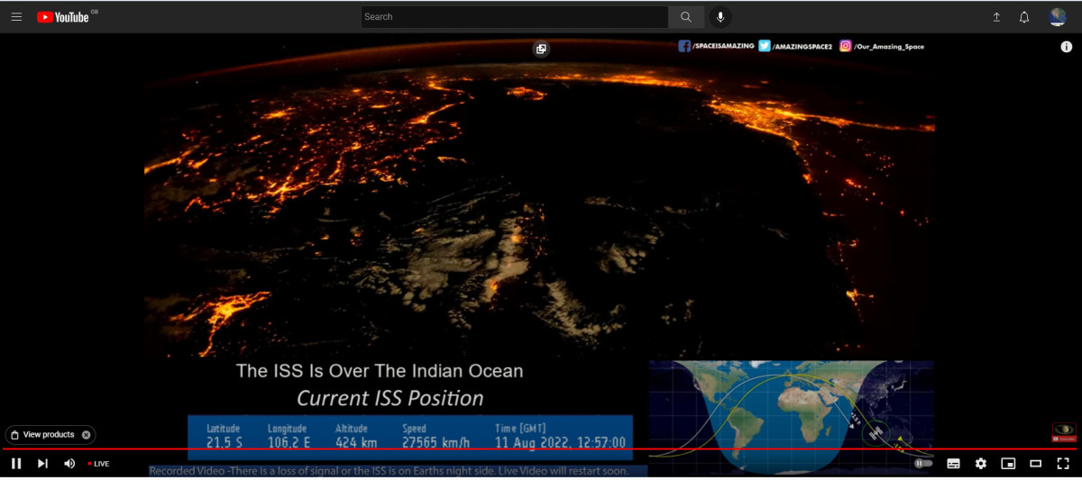 Last resort (a very long-shot) to guarantee see your home is from the live NASA views of Earth from the International Space Station (ISS) Cameras.