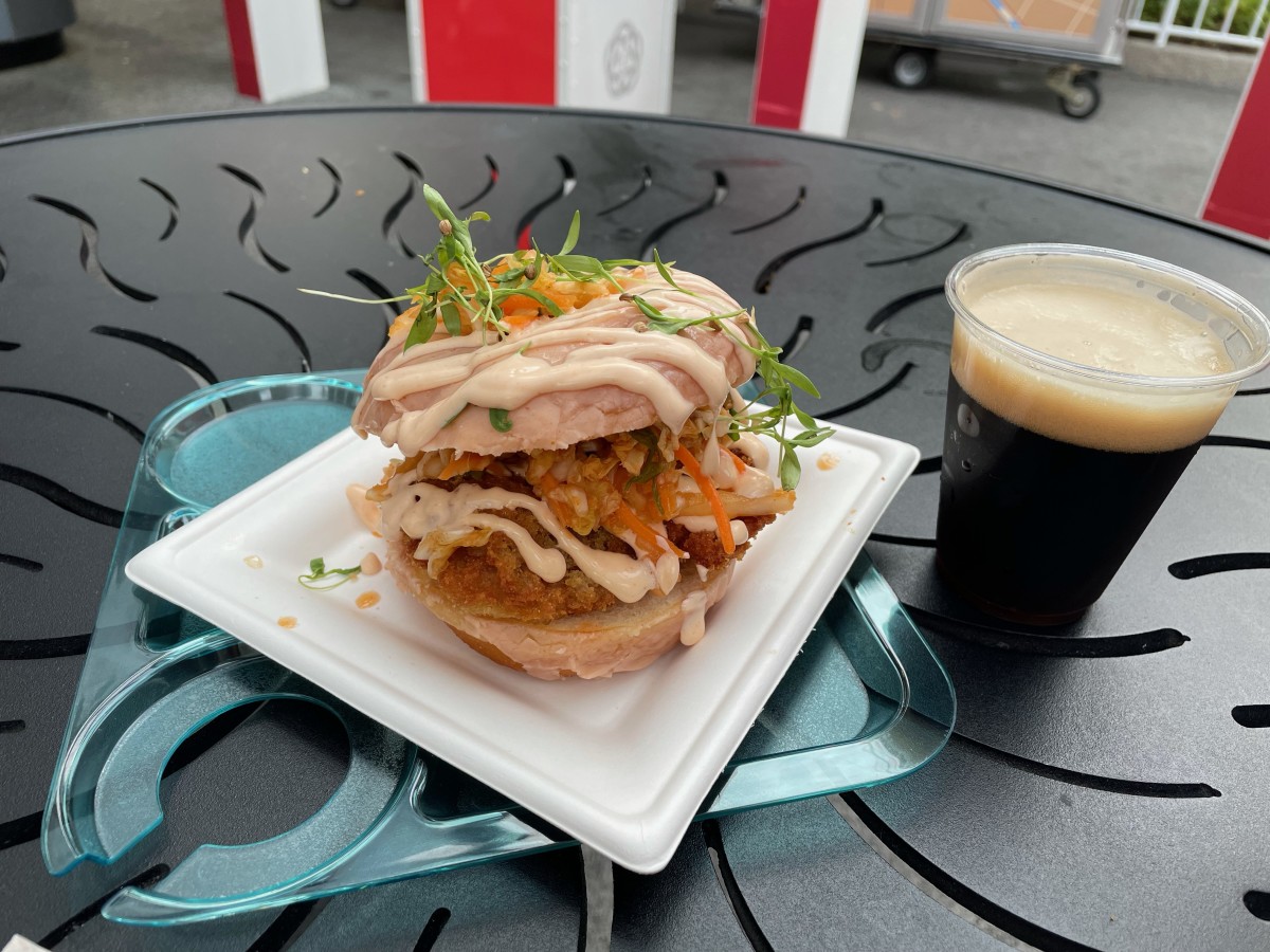 This dish was the best of the fest 2021, it was a full on chicken sandwich between two sriracha glazed donuts. It was pretty good and a lot of food for the price, but very messy to eat. 