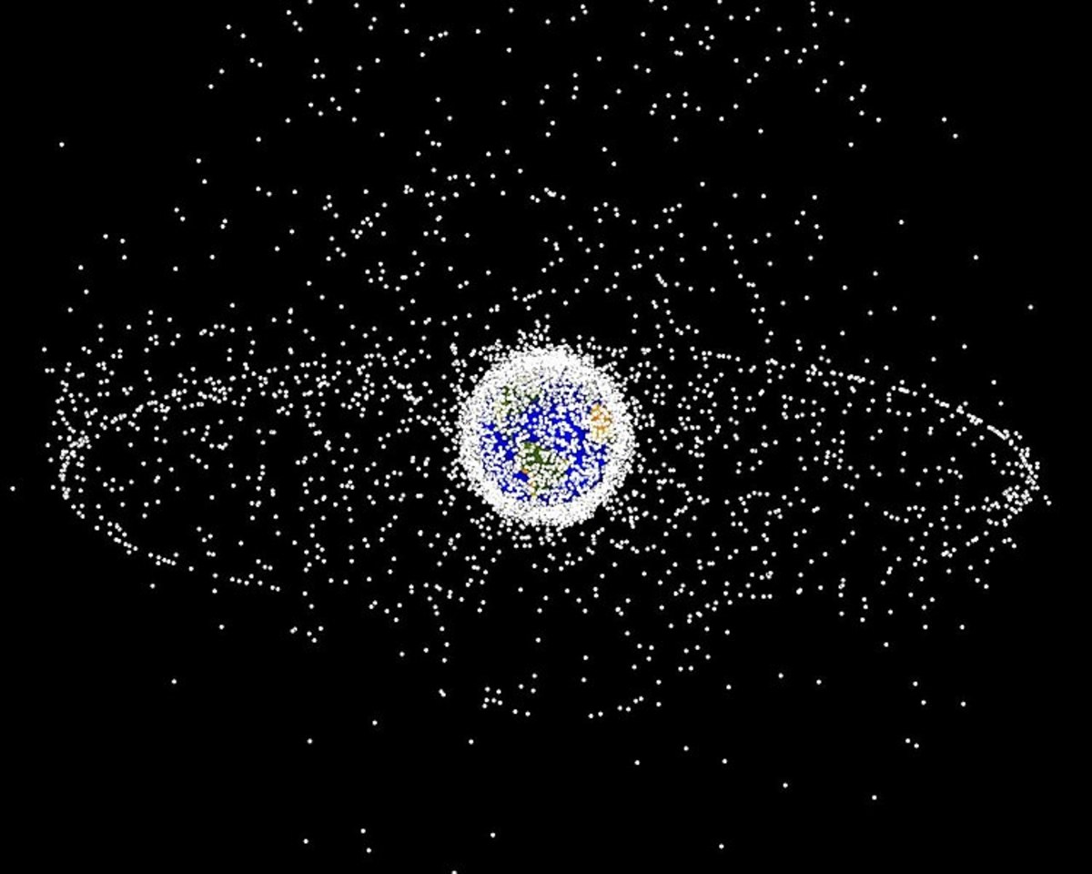 Space debris around Earth, which is the main focus of Planetes.