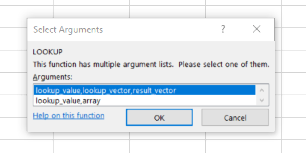After inserting a function, you must choose how you plan to use the function. 