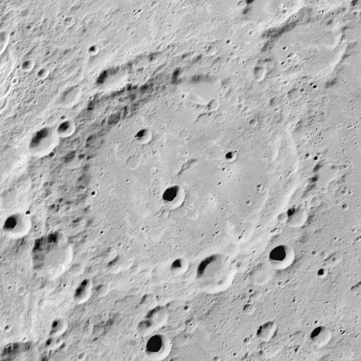 Fleming Crater located on the far side of the moon. The crater was named after Alexander (discoverer of penicillin) and Williamina Fleming.
