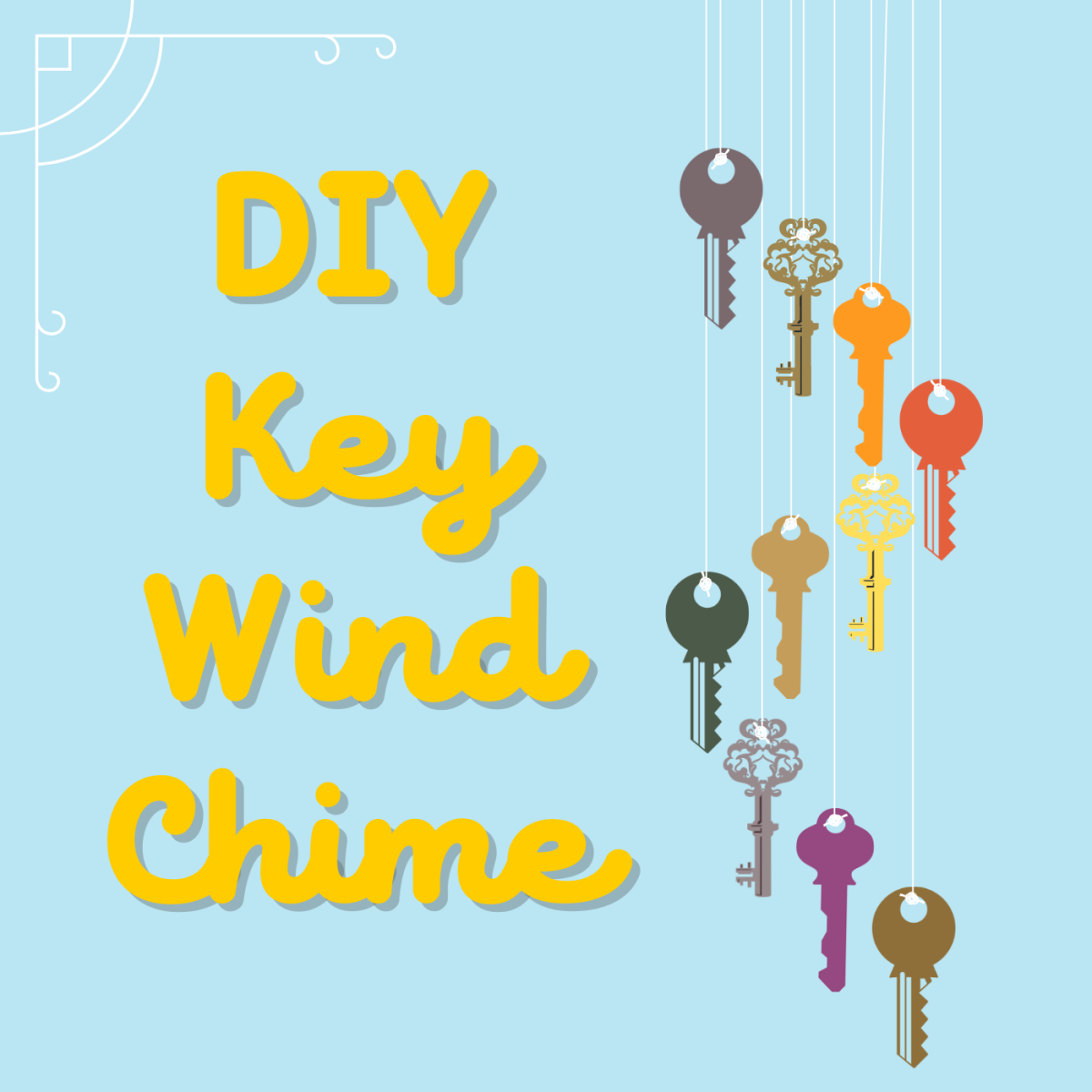 Keys will produce beautiful sounds when they clank against each other in the breeze. Learn how to turn your old keys into a pretty wind chime!