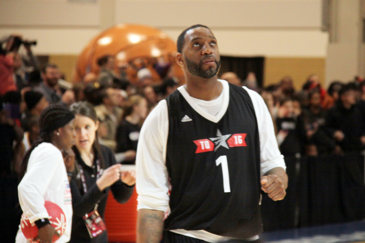 Tracy McGrady takes the court at the 2016 NBA All-Star Weekend in Toronto, Ontario, Canada.