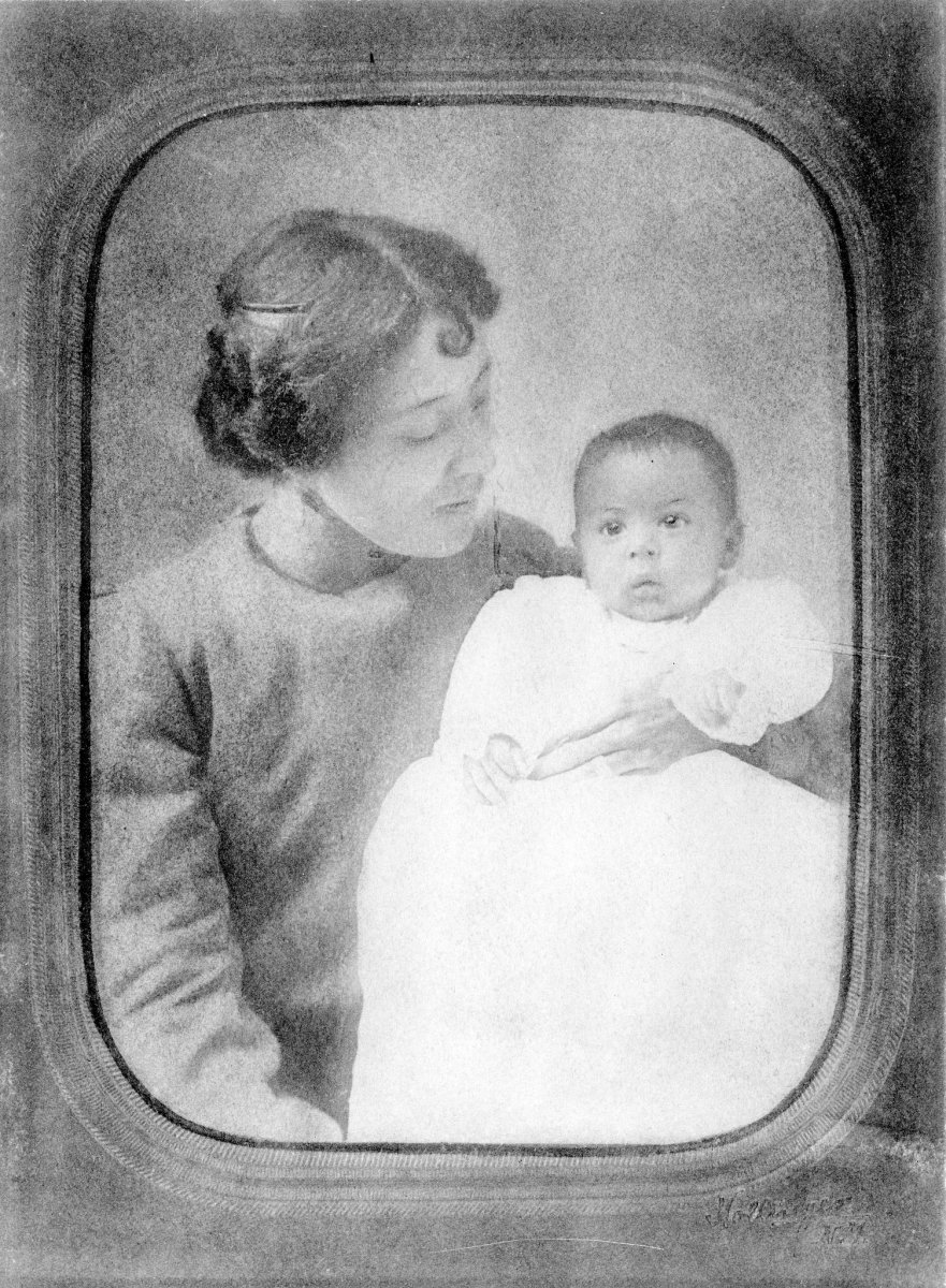 Langston Hughes as an infant with his grandmother, Mary Langston, who raised him.