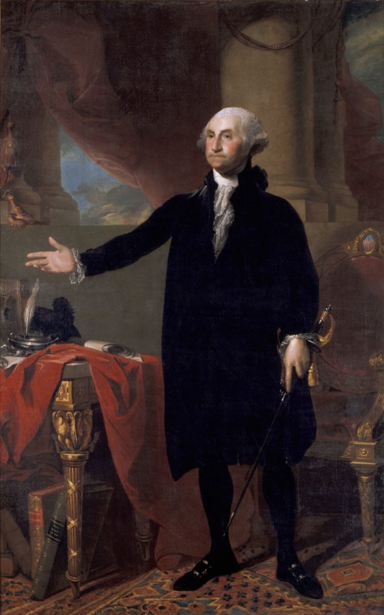 Portrait of George Washington saved by Dolley Maidson and her servants.