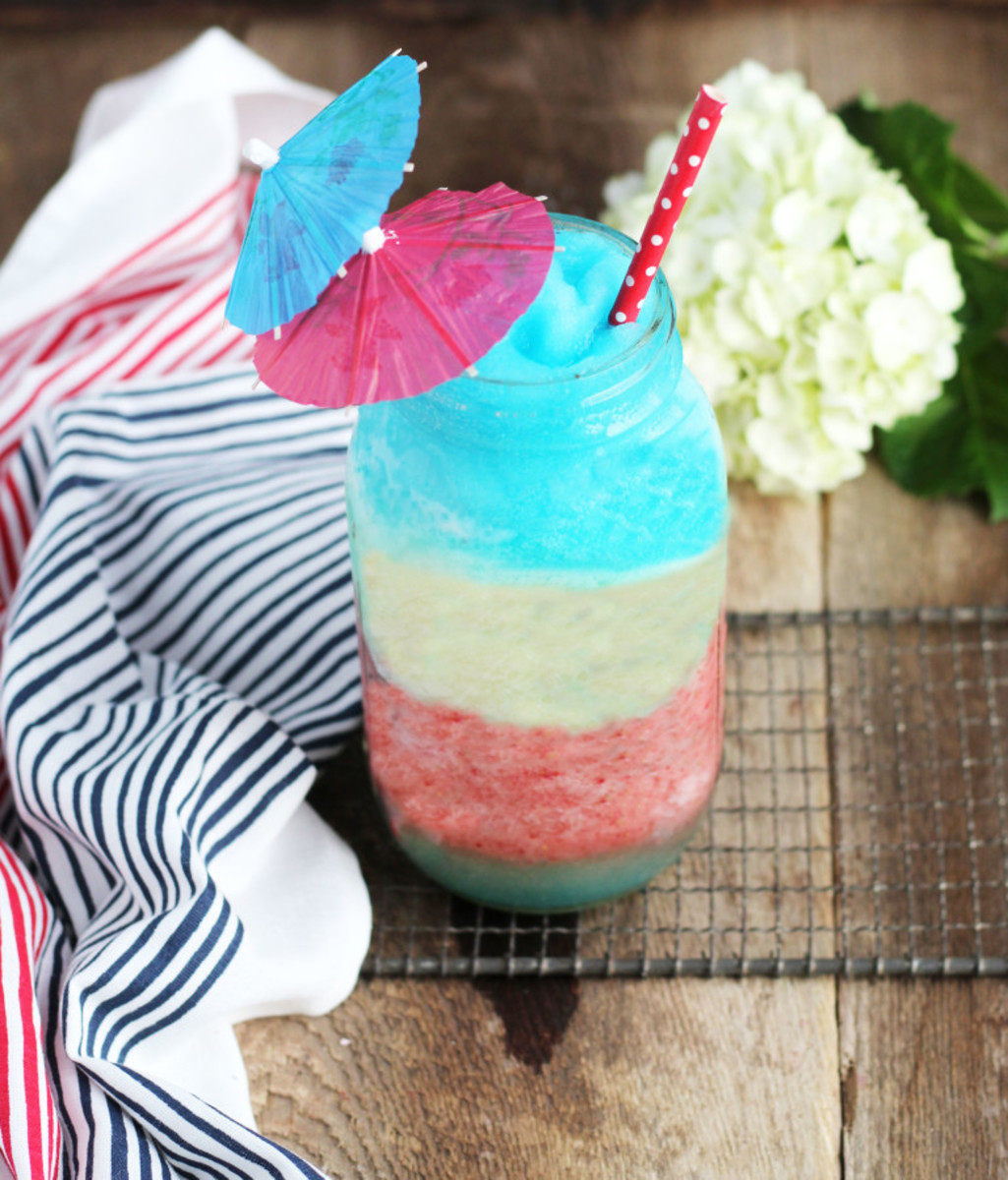 Create a themed cocktail with this yummy red, white and blue coctail