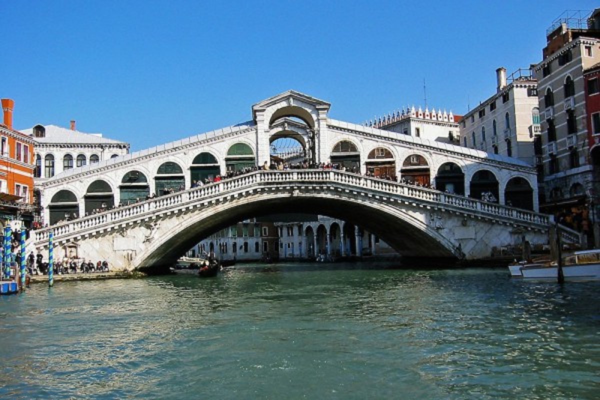 The Rialto Bridge as Seen from the Water Taxi