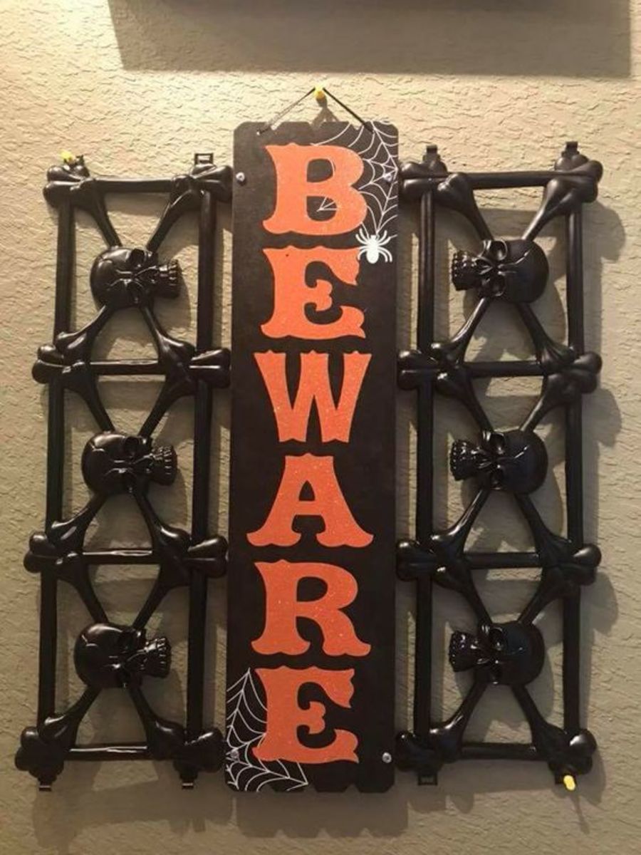 Skull and Crossbones "Beware" Sign