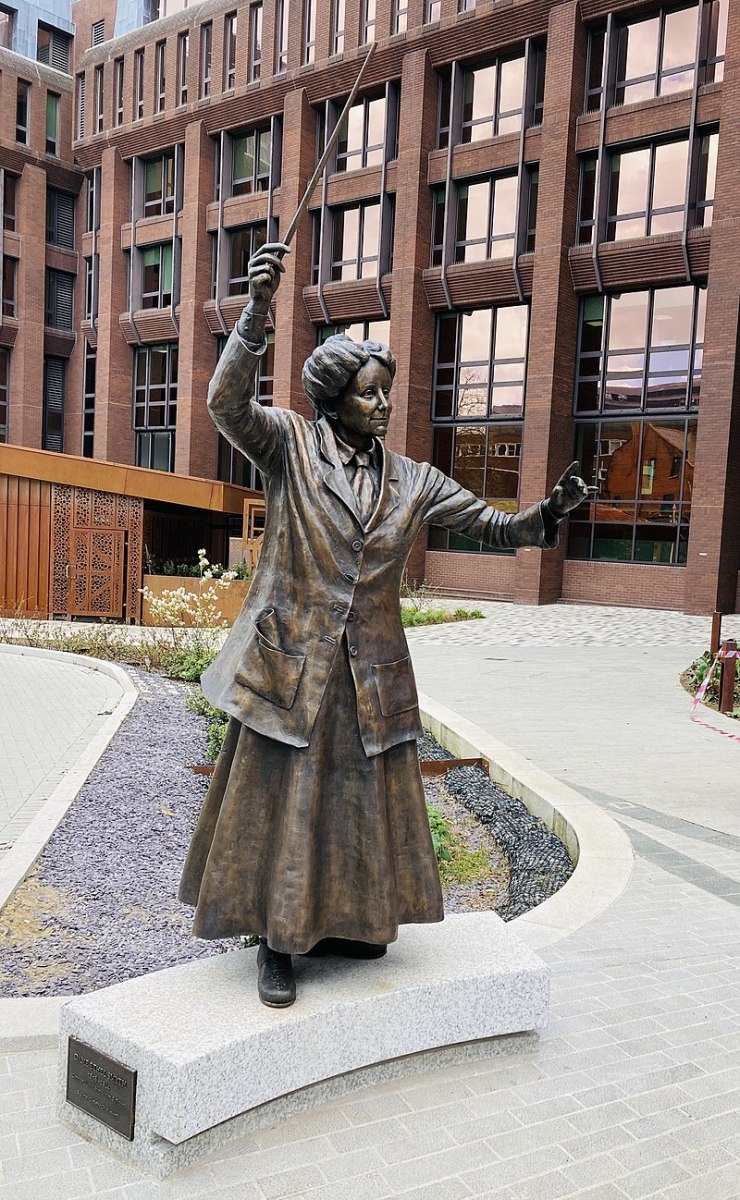 A statue of Ethel Smyth unveiled in Woking, England in 2022.