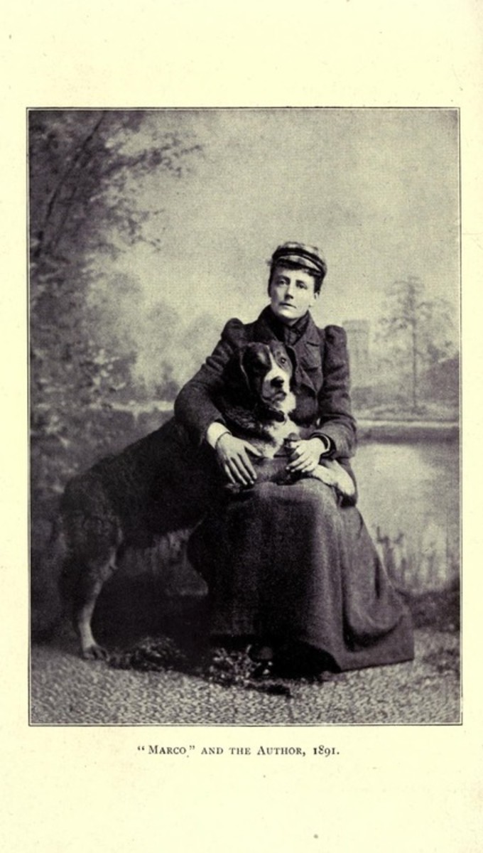 Ethel Smyth with her dog Marco. She always had large dogs as companions.