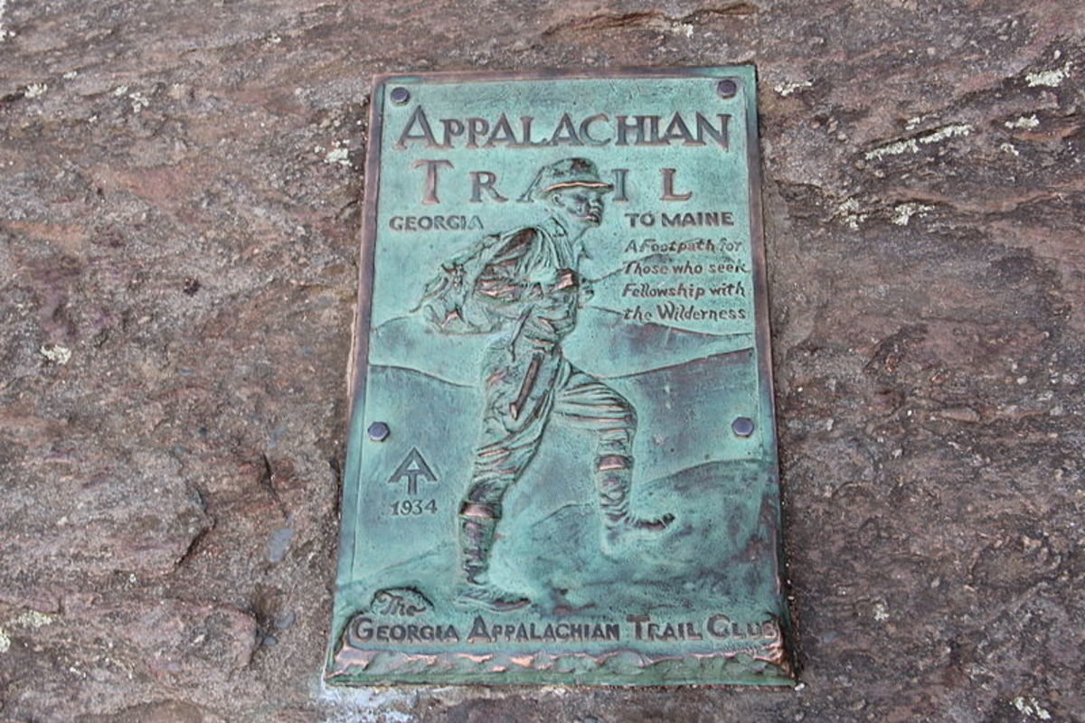 The plaque at the top of Springer Mountain, the southern terminus of the Appalachian Trail