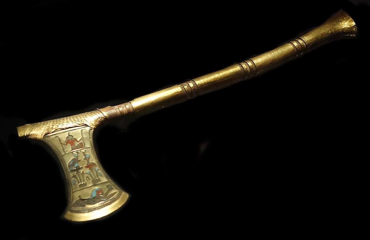 Figure 3: The funerary battle-axe of Queen Ahhotep I, bearing the cartouche of King Ahmose I.
